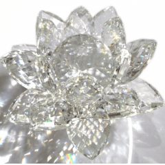 Flor de Lótus de Cristal  Transparente brilhante - 8 cm 