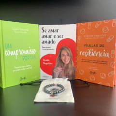 Kit Se Amar 3 Livros + Pulseira de Hematita com Quartzo Rosa Grátis - Pamela Magalhães